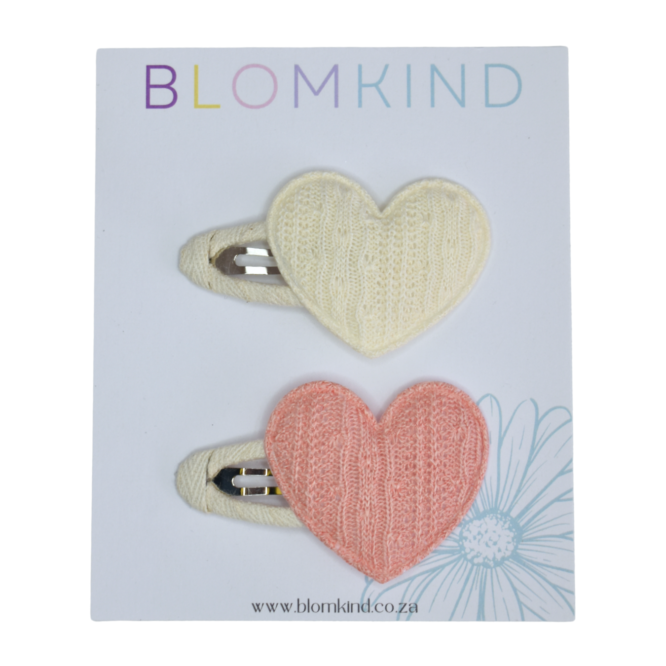 Vintage Blush Heart Clips - Set of 2