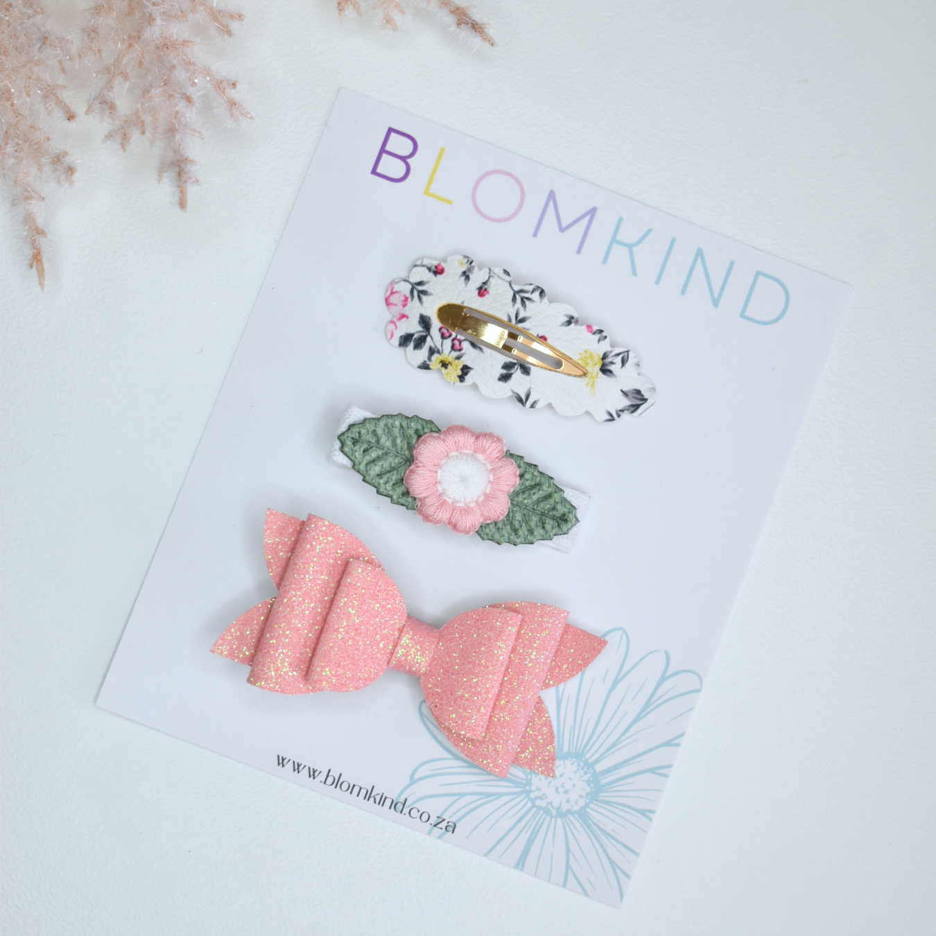 Blush Bloom Clips - Set of 3