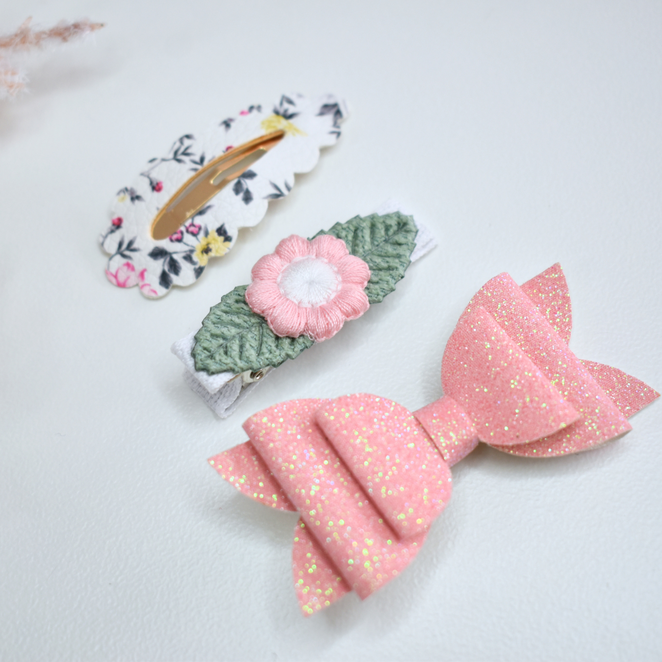 Blush Bloom Clips - Set of 3