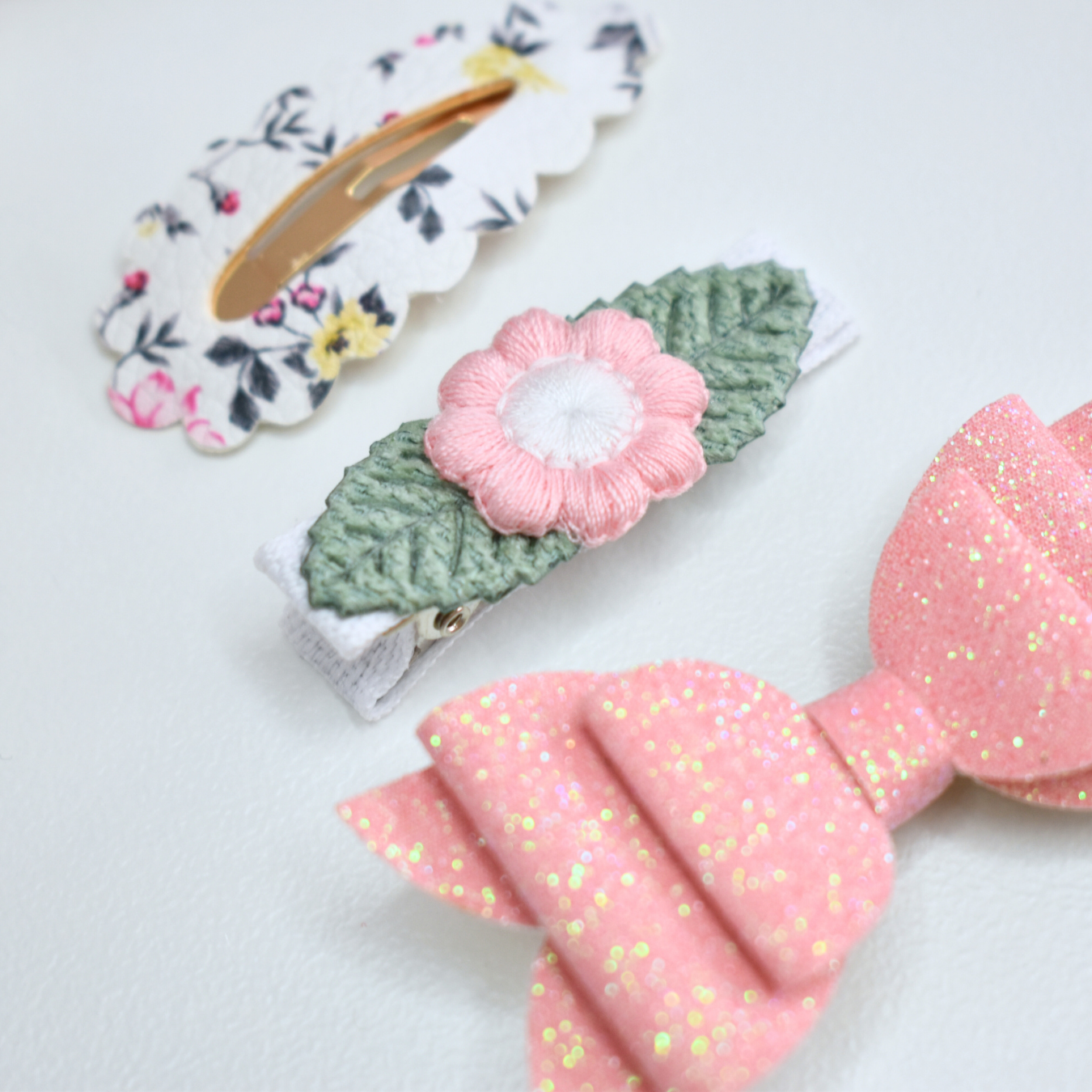 Blush Bloom Clips - Set of 3