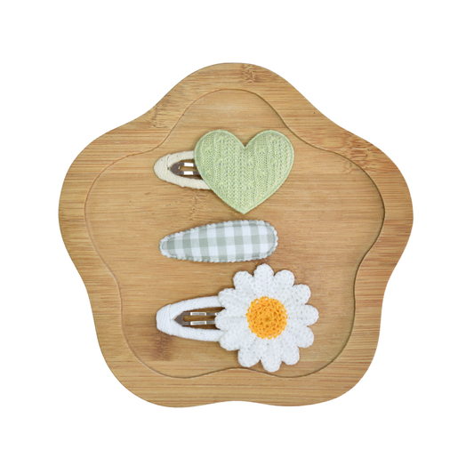 Garden Party Green Clips - Set of 3