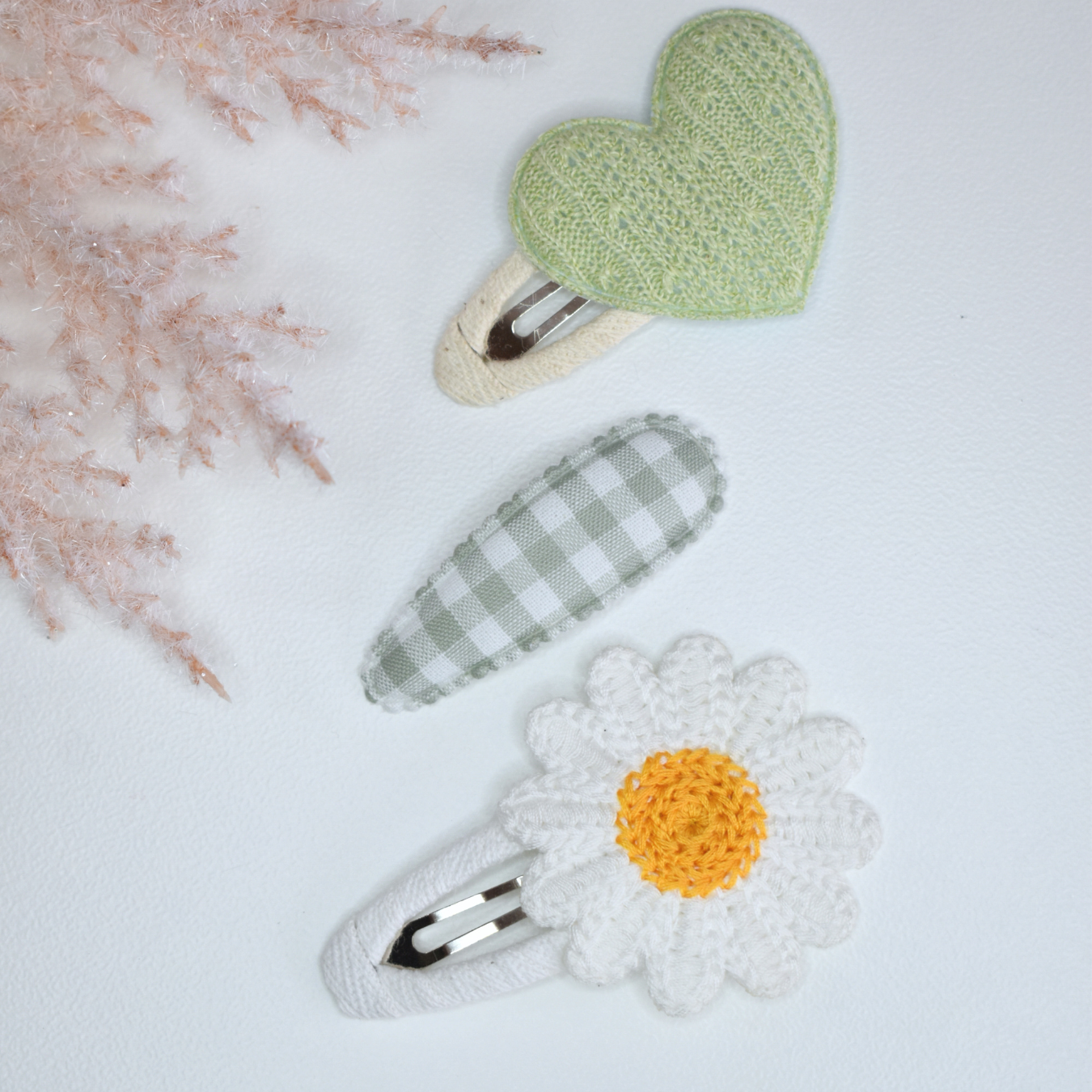 Garden Party Green Clips - Set of 3