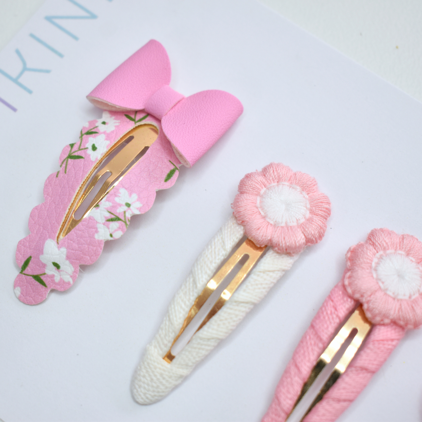 Pink Blossoms Clips - Set of 5