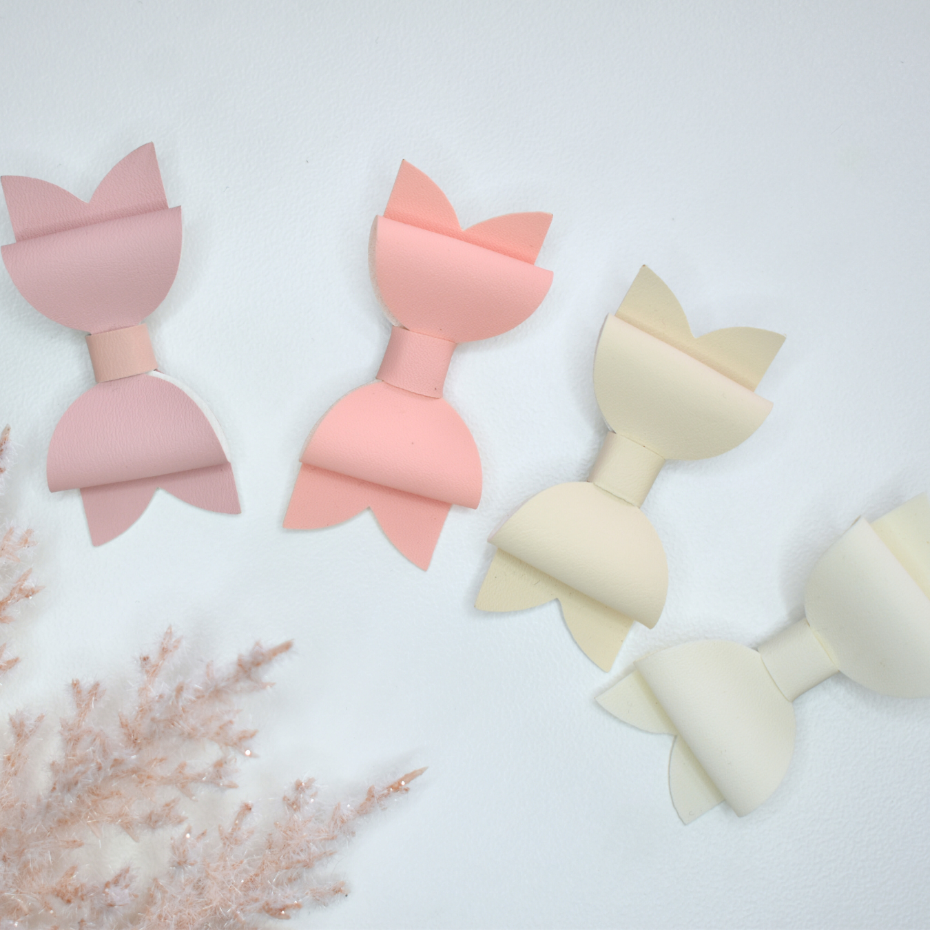 Rosy Glow Bows - Set of 4