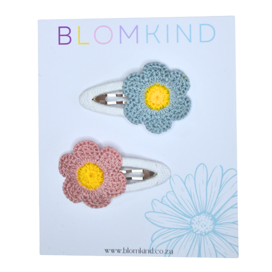 Mauve & Mist Bloom Duo Clips - Set of 2