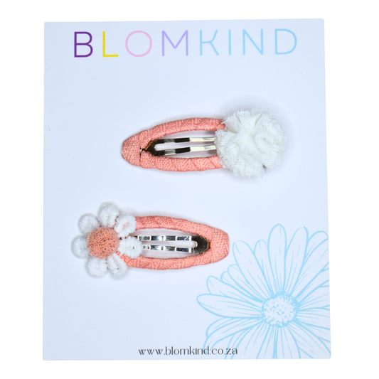 Peachy Puff Clips - Set of 2